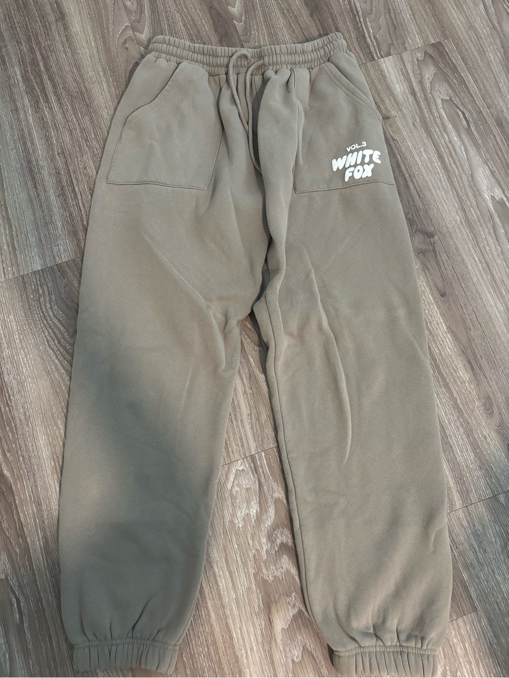 White Fox Fleece Jogger Pants